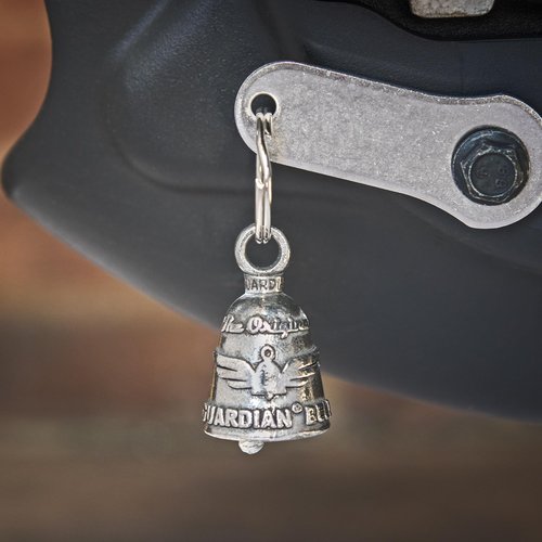 Guardian Bell Fetish Bear Good Luck Bell w/Keyring & Black Velvet Gift Bag | Motorcycle Bell | Lead-Free Pewter | Good Luck Gift to Friends & Family | Bike Bell | Made in USA
