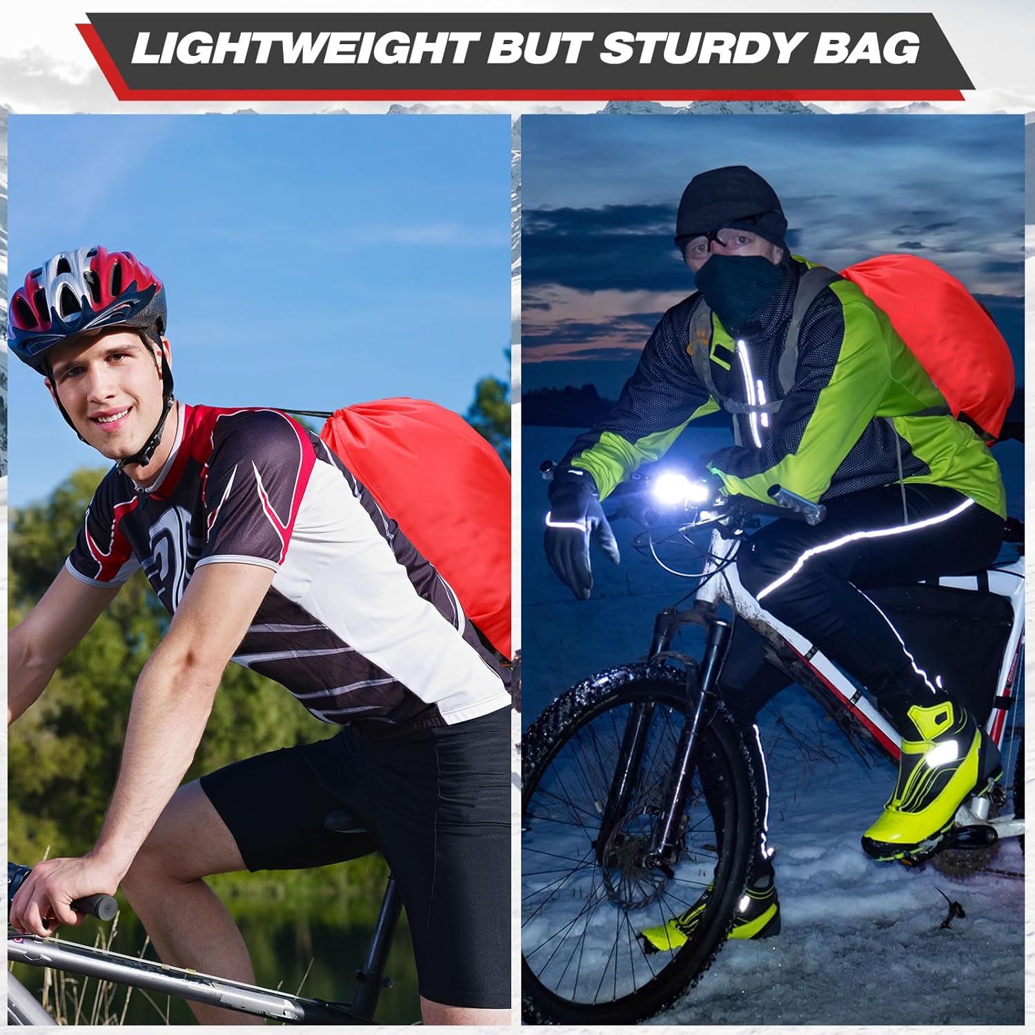 Shappy Drawstring Backpack - Bulk Sports Gym Cinch Bag for Men & Women | Red, 200 Pcs