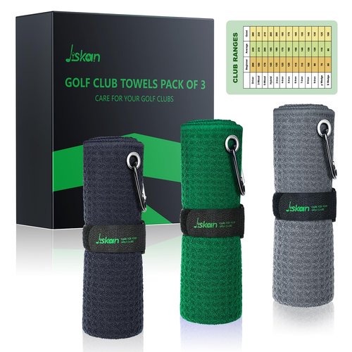 Jiskan Golf Club Brush and Golf Towel Combo