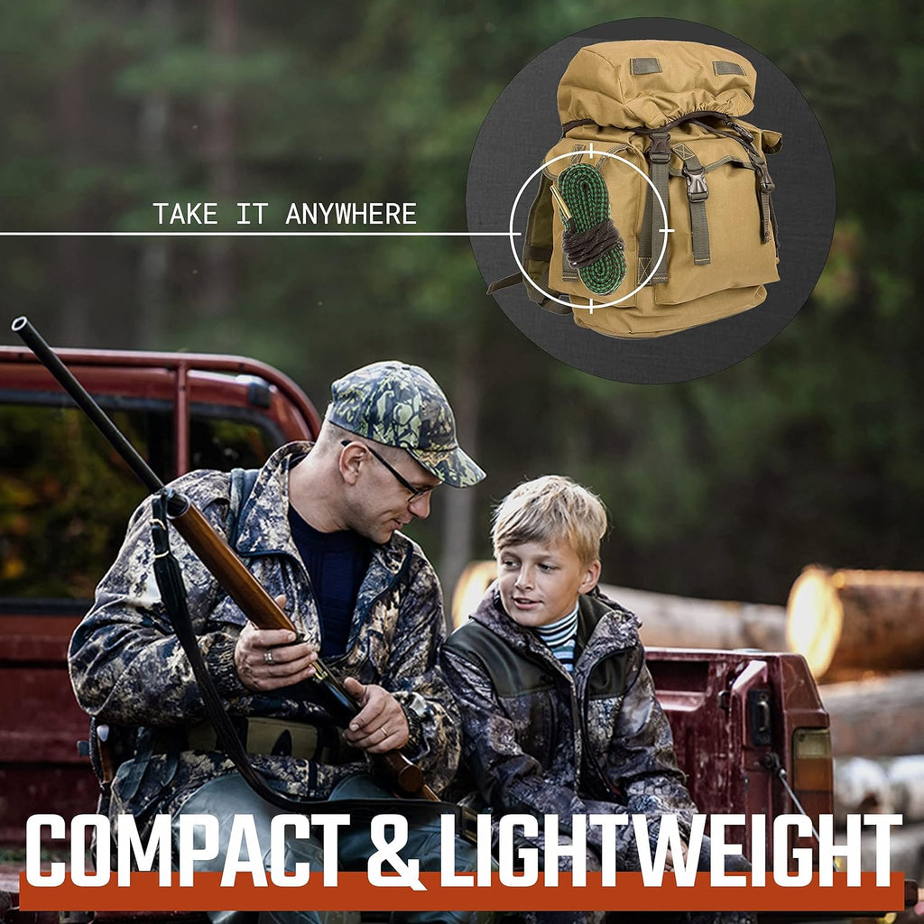 Ultimate Rifle Build Gun Snake - Compact Cleaner Rope for .223, 5.56mm, .22, 9mm, .380, 12 GA, .30, .308, .44 Cal