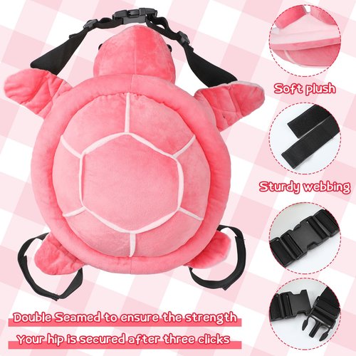 Hungdao Protective Gear Cute Turtle Butt Pads for Skating Tortoise Tailbone Protector Padded Turtle Snowboarding Pad 3D Hip Protectors for Adults Skiing Roller Protection(Pink)