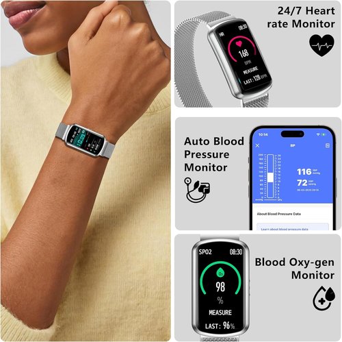 Health Smart Watch - 24/7 Heart Rate & Blood Pressure Monitor | Waterproof Fitness Tracker for All