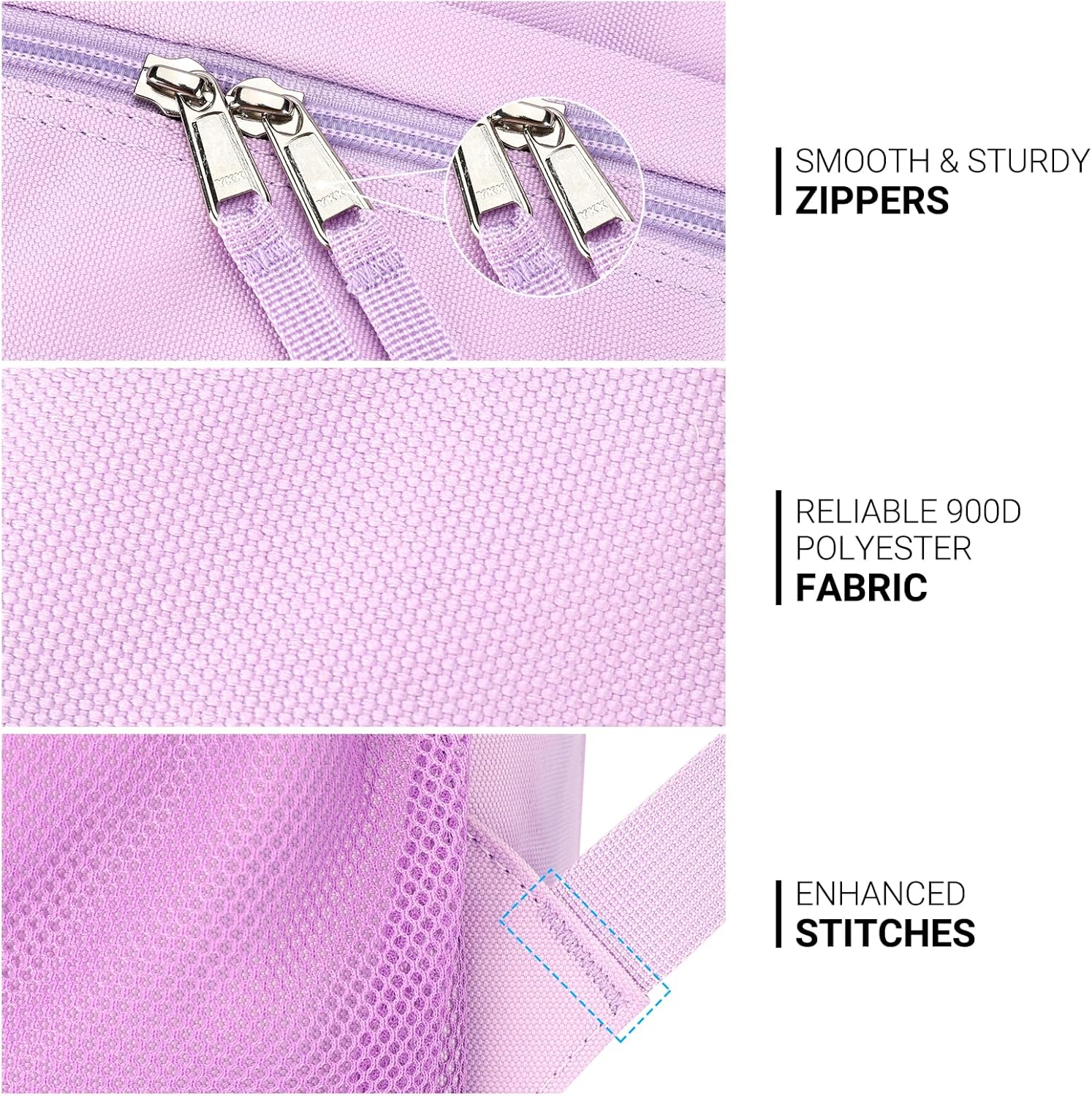 ZORFIN 26L Water Resistant Backpack for College & Travel | Light Purple Bookbag
