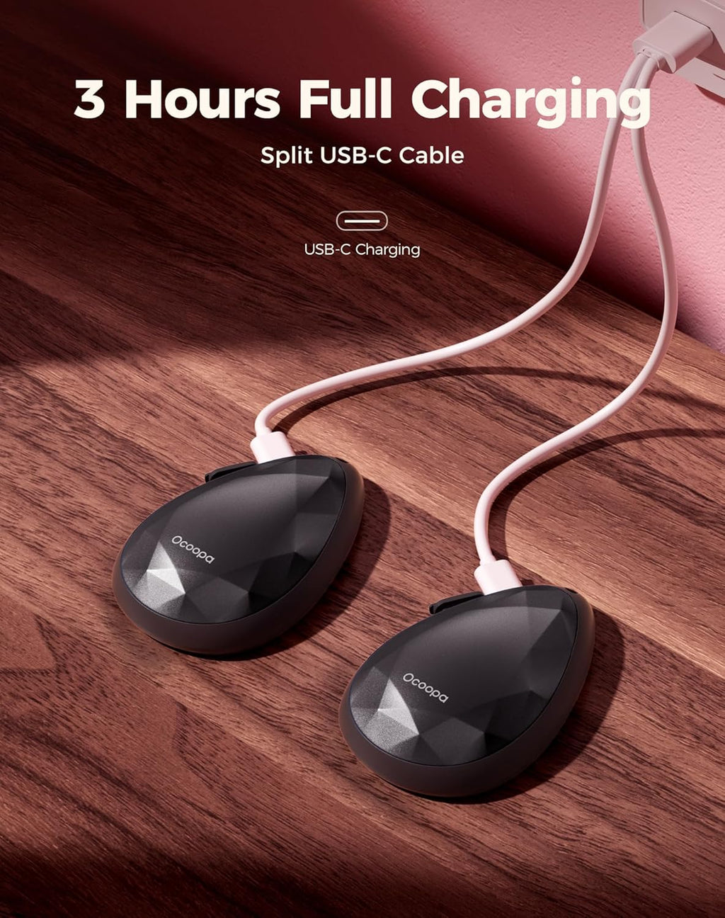OCOOPA Rechargeable Hand Warmers - Portable Diamond-Shape Electric Heater | 2-Pack for Hiking & Camping
