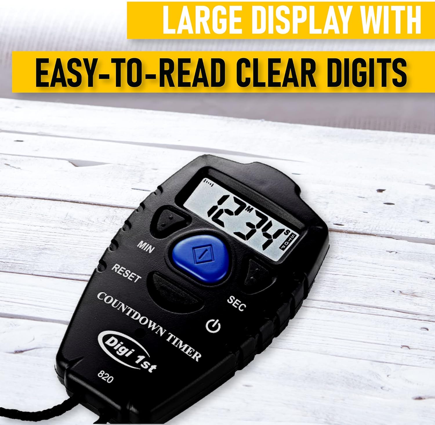 T-820 99 Minute Handheld Countdown Timer Black