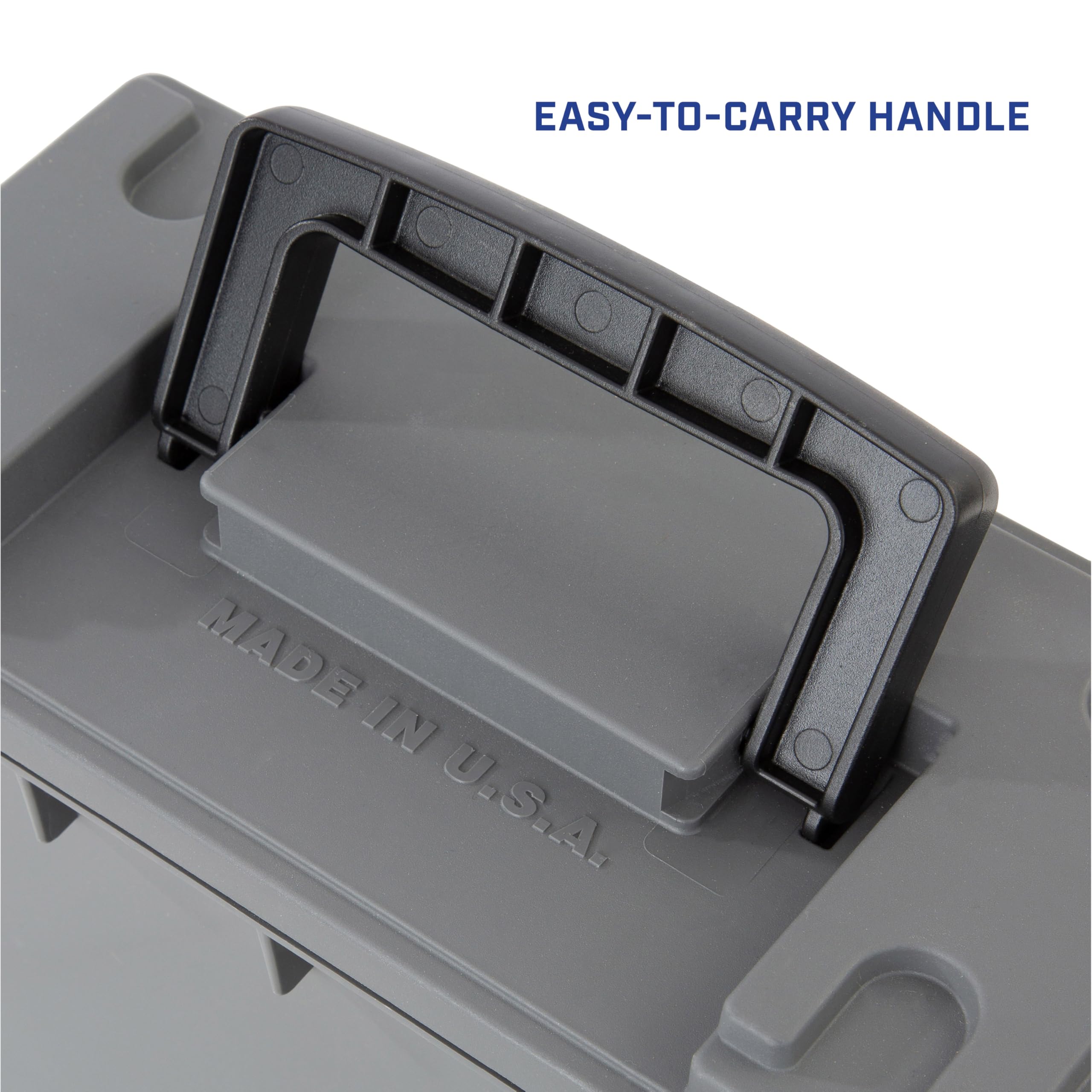Sheffield 12759 4-Pack Ammo Storage Box, Stackable .30 Cal Field Boxes, Water and Dust Resistant, Lockable Storage Box with Handle, Secures Hunting Gear, Supplies, and Bullets, Made in USA, Gray