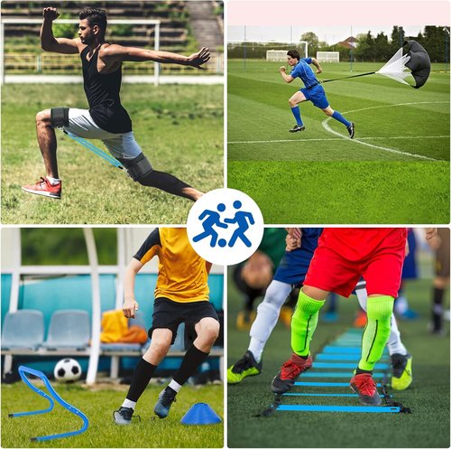 Agility Training Equipment | Skiennix 20FT Agility Ladder Set with Hurdles & Cones for Soccer & Basketball