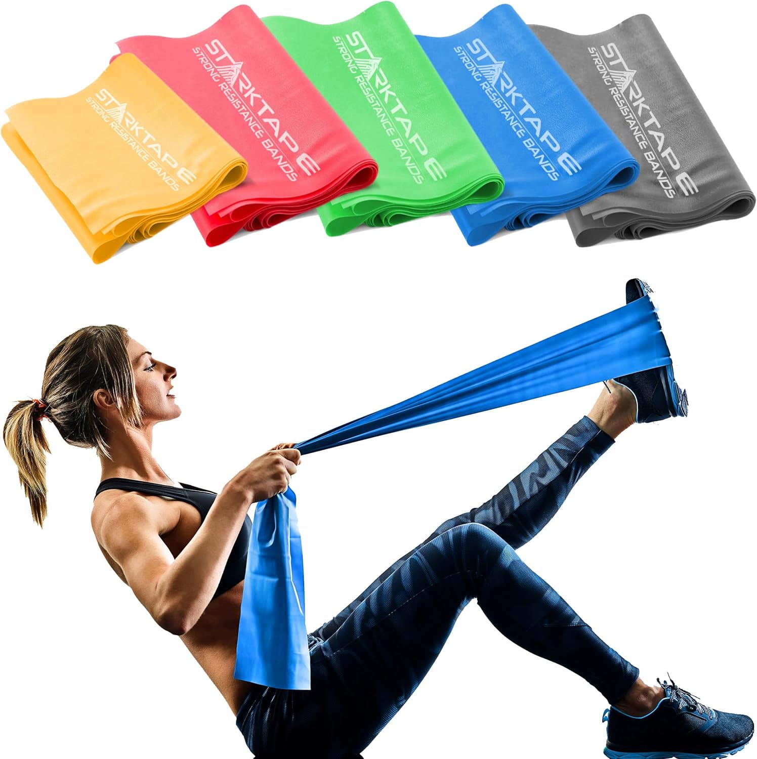 Resistance Bands - Professional Latex Therapy Bands for Home Exercise, Yoga & Pilates | Durable & Versatile