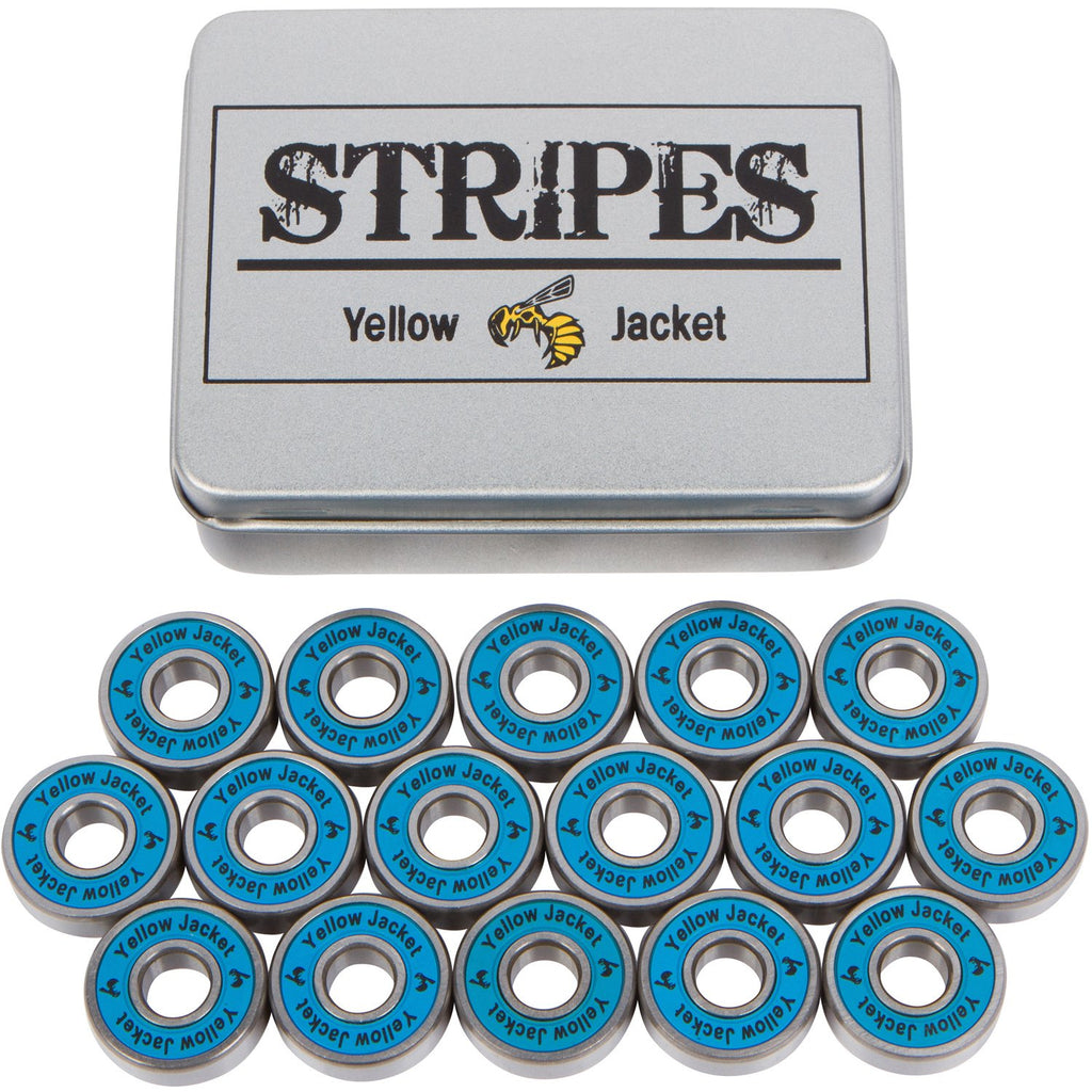 Yellow Jacket Premium Inline Skate Bearings, Roller Skate Bearings, 608, ABEC 9, Bomber Blue (Pack of 16)