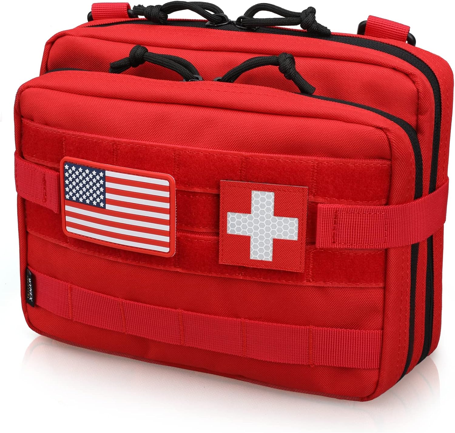 WYNEX Tactical Large Admin Pouch - Double Layer Molle EDC Utility Pouch with Map Sleeve & Flag Patch