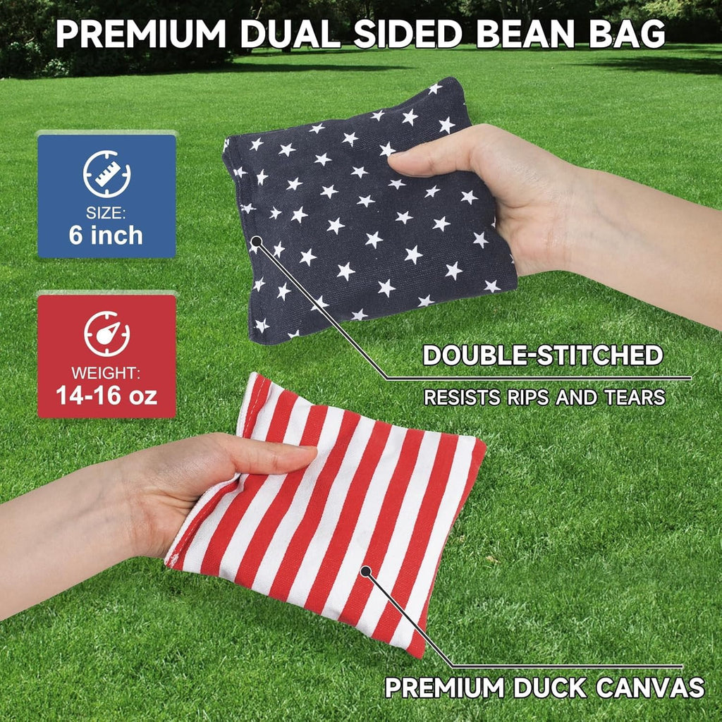 Skiennix Cornhole Board Set - Regulation 4x2 Size with Carrying Bags & 8 Bean Bags | Perfect for Outdoor Family Fun