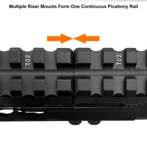 Leapers MT-RSX8S Inc., UTG Ss Picatinny Riser Mount, Black, 0.83"