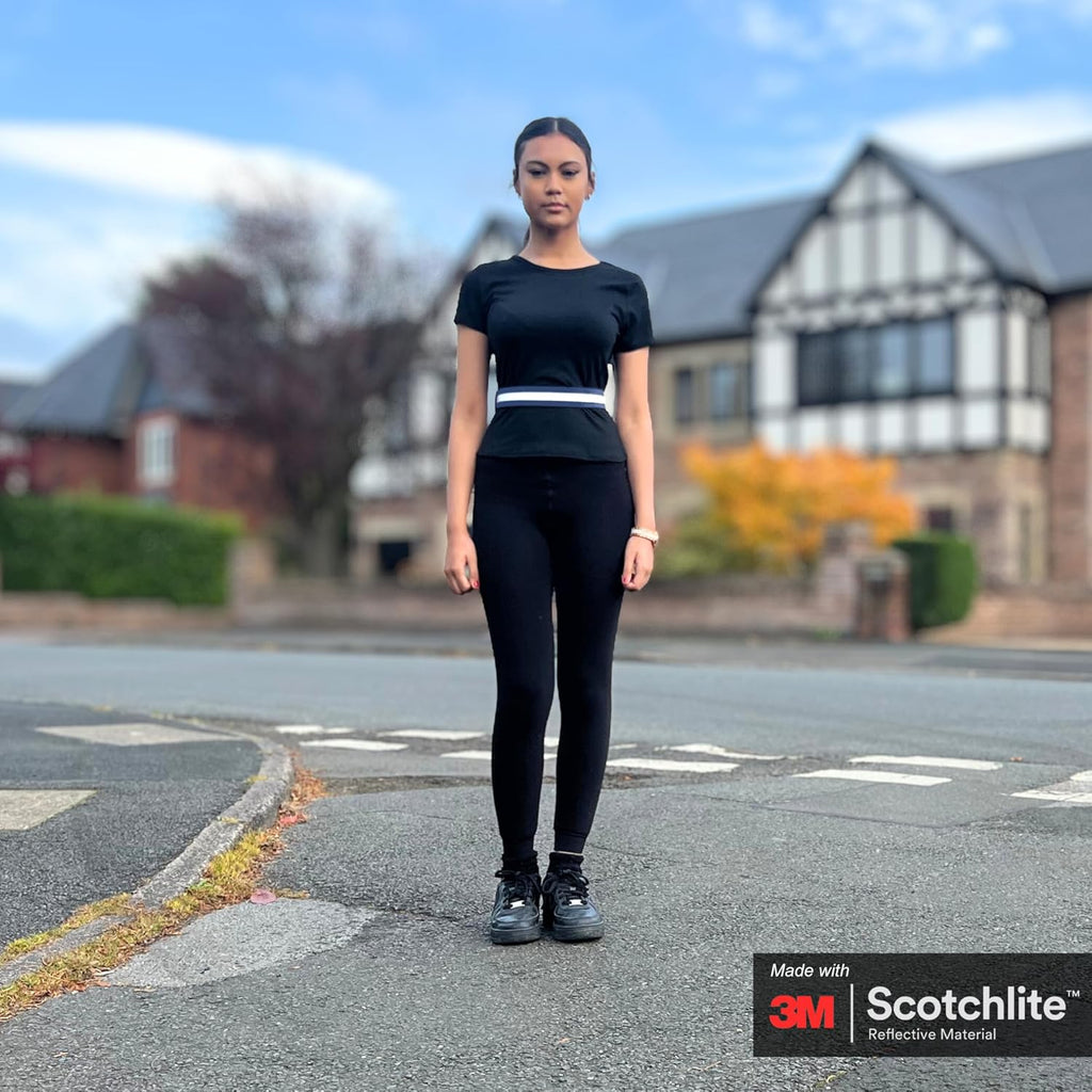 Salzmann Reflective Running Belt - Adjustable High-Visibility Strap with 3M Scotchlite - Perfect for Night Runs