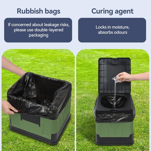 Firiner Collapsible Portable Toilet for Camping, Travel, Outdoor, Car, RV & Emergency Use, Potty with Paper Holder for Adults & Kids