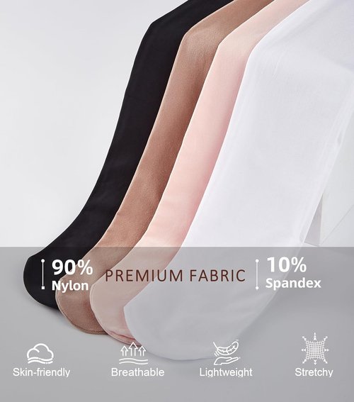 CozyWow Ballet Tights for Girls - Ultra Soft Dance Pantyhose for Kids, Sizes 4T to 12T