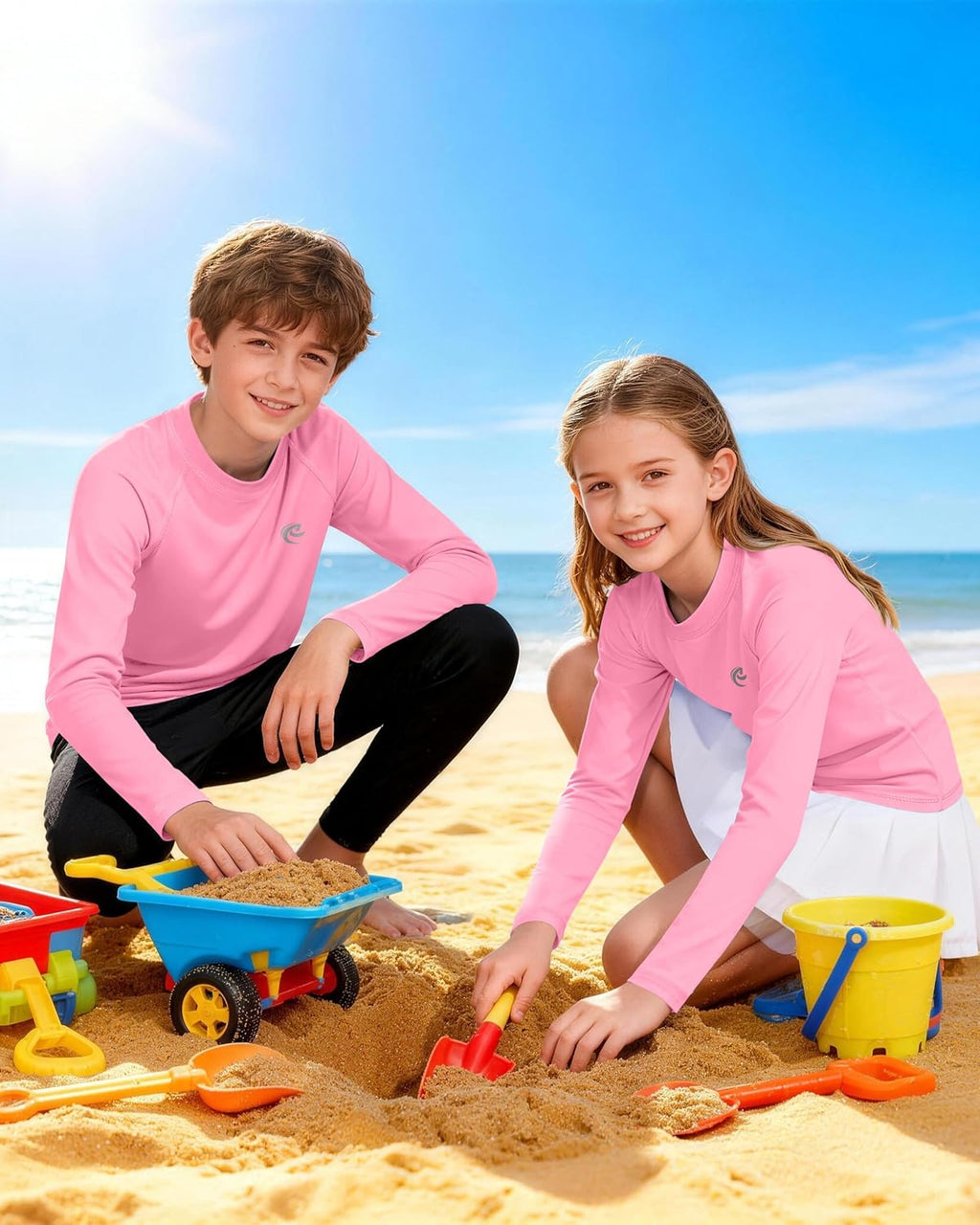 UPF 50+ Boys Swim Shirt - Long Sleeve UV Sun Protection Rash Guard | Youth SPF Water Shirt