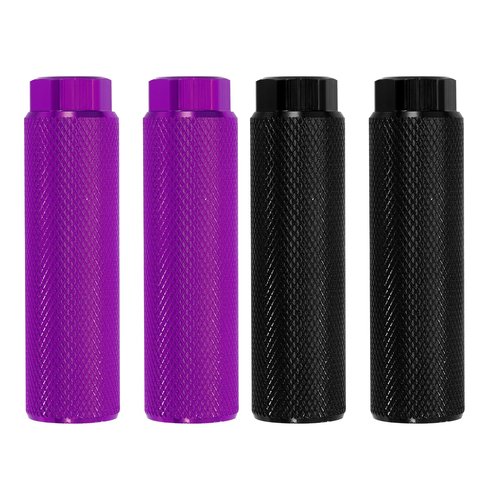 PATIKIL Bike Pegs Fit 3/8 Inch Axles, 4 Pack Aluminum Alloy Anti-Skid Lead Foot Bicycle Peg Back Seat Stands for BMX Mountain Dirt Bike Cycling Rear Stunt Pegs, Purple/Black