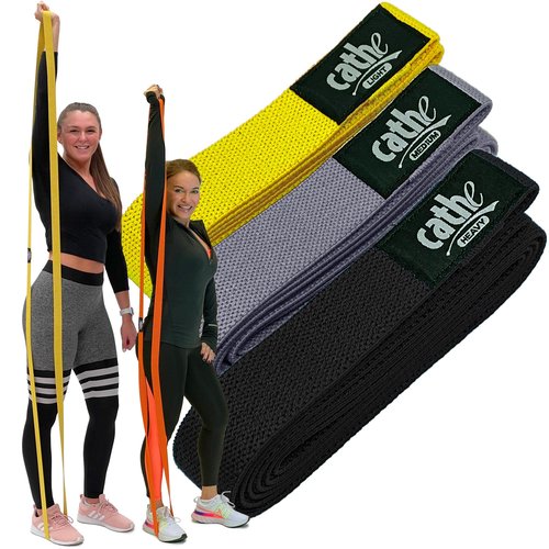Cathe Extra Long Cloth Fabric Boss Resistance Bands for Taller People - If You are On The Taller Side (5' 6" to 6' Tall), These Longer-Length Elastic Boss Bands Will Be Your Perfect Choice