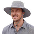 Connectyle UPF 50+ Fishing Sun Hat for Men Women Outdoor Adjustable Safari Sun Hats Summer Beach Cowboy Bucket Hat Light Grey
