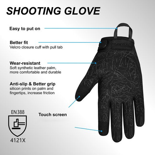 Intra-FIT Patrol Gloves, Law Enforcement, Anti-slip Shooting Glove with Touchscreen, Lightweight and High Dexterity(1 Pair)