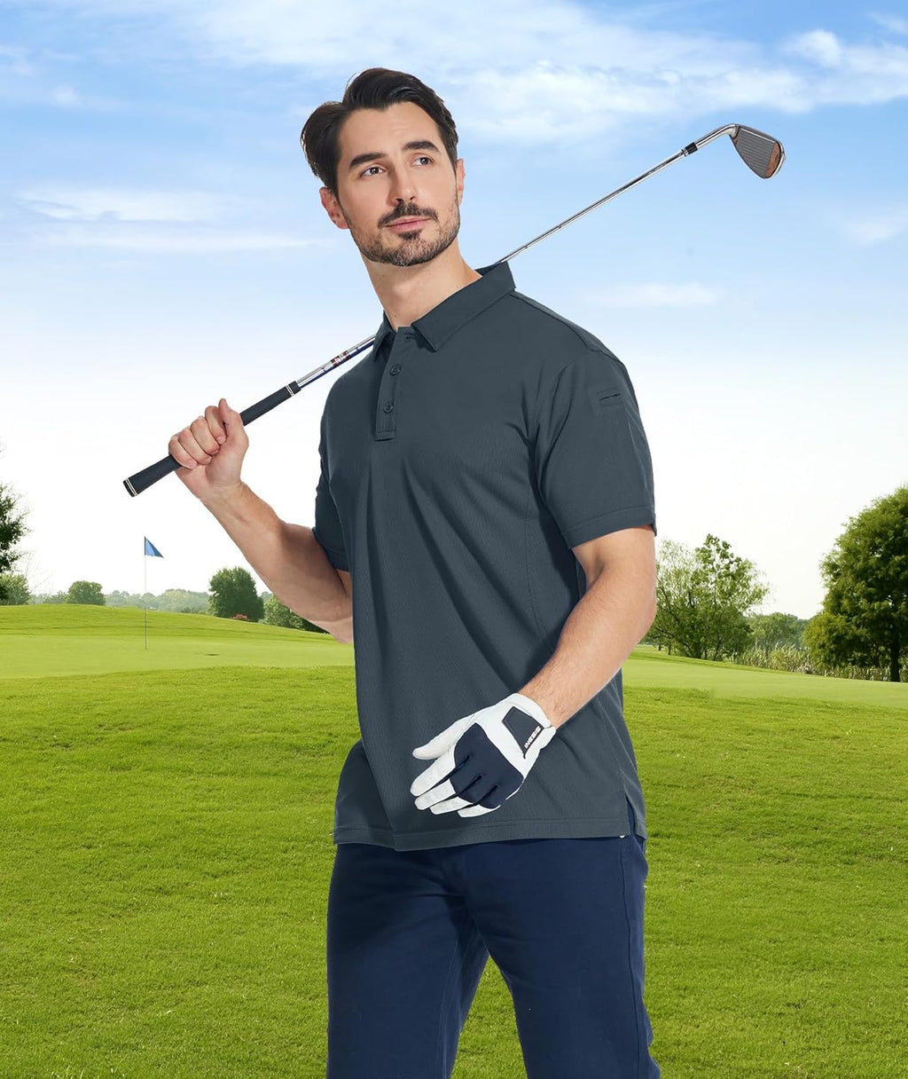 ZITY Men's Polo Shirts - 3 Pack Short Sleeve Golf Shirts with Moisture-Wicking Fabric
