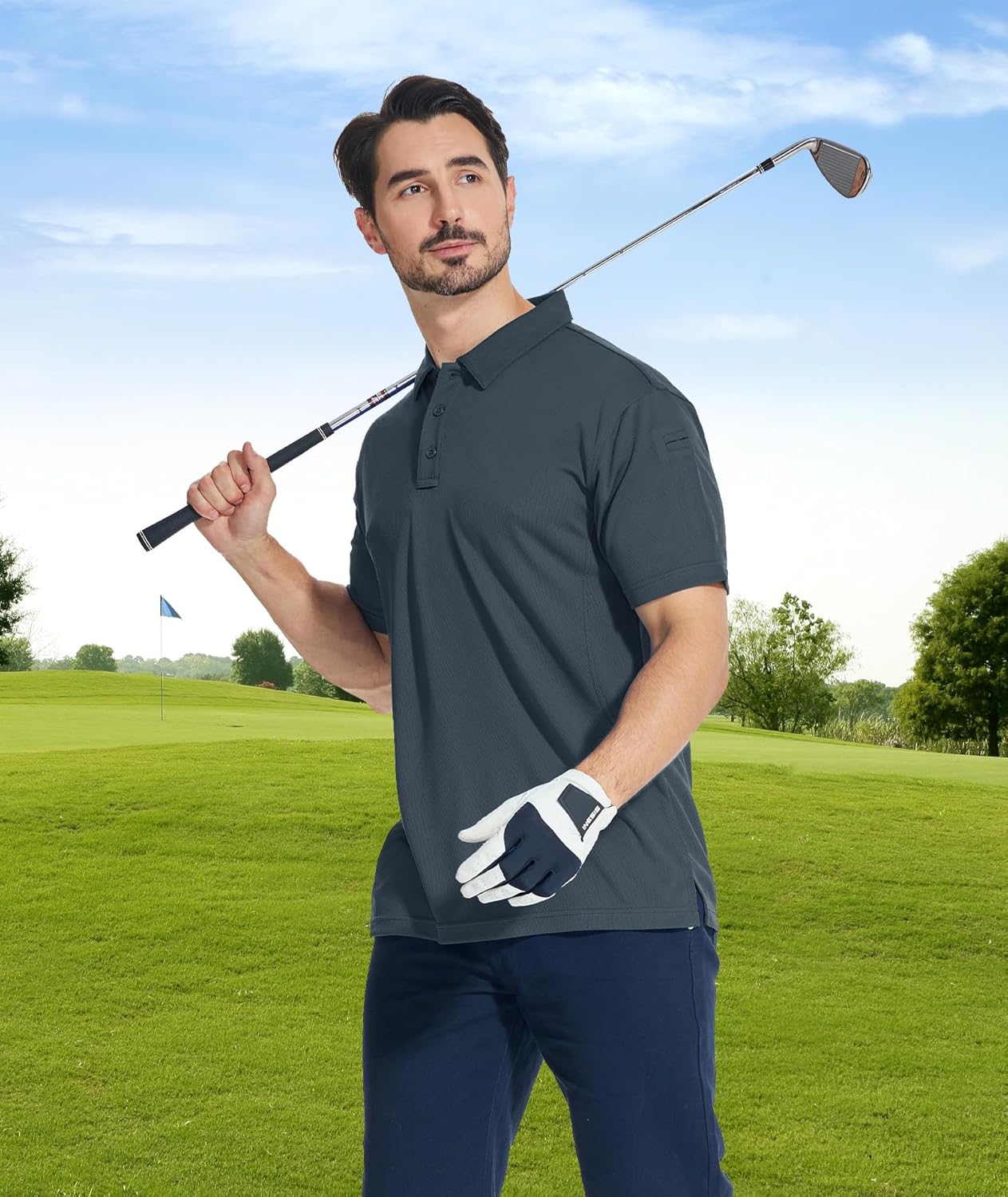 ZITY Men's Polo Shirts - 3 Pack Short Sleeve Golf Shirts with Moisture-Wicking Fabric