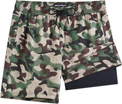 Maamgic Men's Swim Trunks - 2 in 1 Board Shorts with 7-Inch Inseam | Comfortable & Stylish