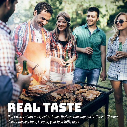 Fire Starter Squares (200 Pack) - Fire Starters for Fireplace, Grill, BBQ, Camping, Wood Stove and Bonfire Accessories - Odorless & Water Resistant