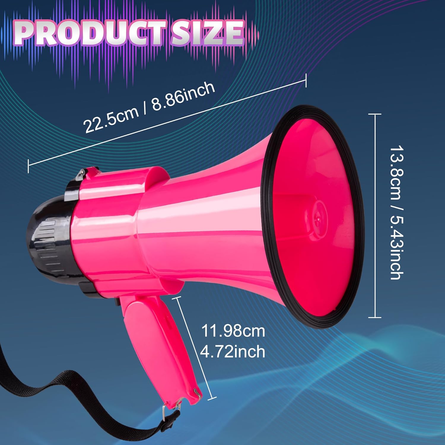 Skiennix 30 Watt Portable Megaphone - Voice, Siren Alarm & 240S Recording with Volume Control