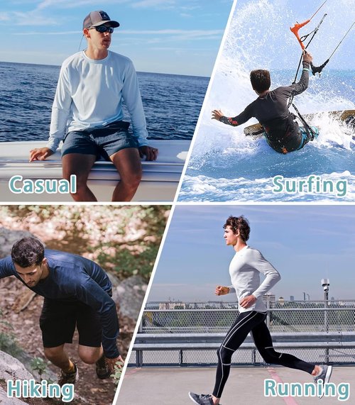 NORTHYARD Men's UPF 50+ Long Sleeve Hoodie - Quick Dry Sun Protection Rash Guard for Fishing & Beach