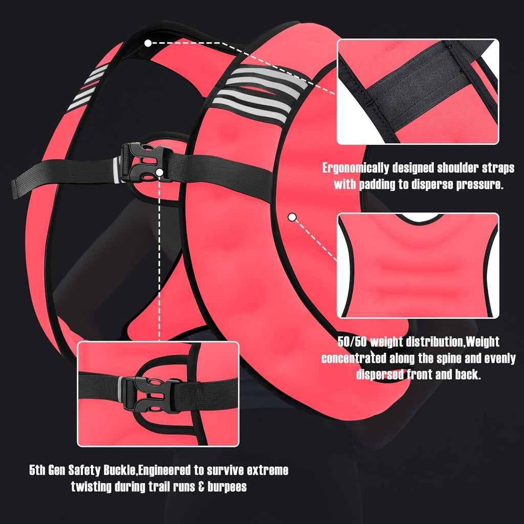 Skiennix Weighted Vest - Adjustable 5-30lbs for Men & Women | Reflective Stripe for Enhanced Safety