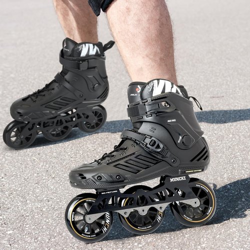 3 Wheels Fitness Inline Speed Skates for Unisex，110mm Roller Skates Blades (White, Men 9.5/Women 10.5 43)