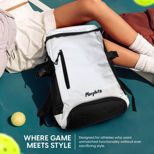 Morphita Performance Backpack – Sleek, Lightweight Bag for Padel, Pickleball, Travel & Everyday Use – Unisex Sports Style with Laptop Sleeve & Paddle Pocket