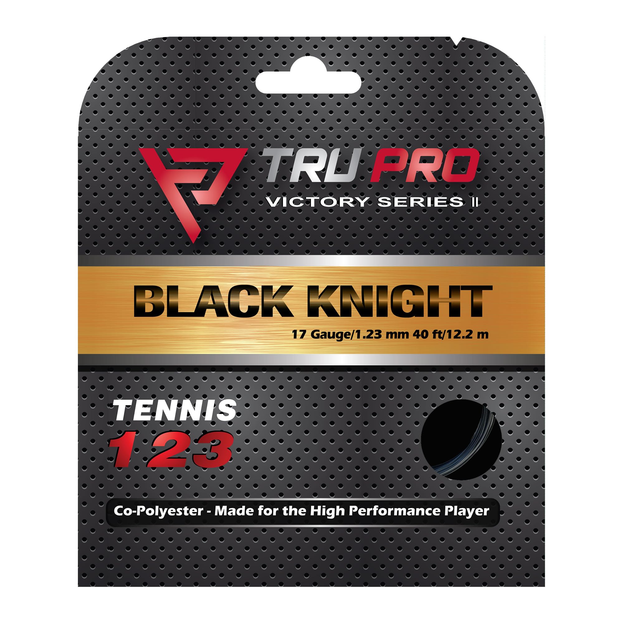 TRU PRO Black Knight - Tennis String Set (Poly): for the Tournament Player (17g (1.23 mm), 12.2 m, Black)