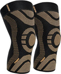JIUFENTIAN Compression Knee Brace - 2 Pack Copper Knee Sleeves for Pain Relief & Support | 3X-Large