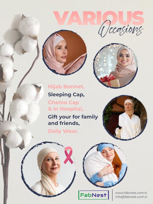FabNest Women Hijab Undercap Islamic Muslim Under Scarf Hats Bonnet with Tie Back Non-Slip Breathable and Snug-Fit (Black-Navy Blue - 2 Pcs)