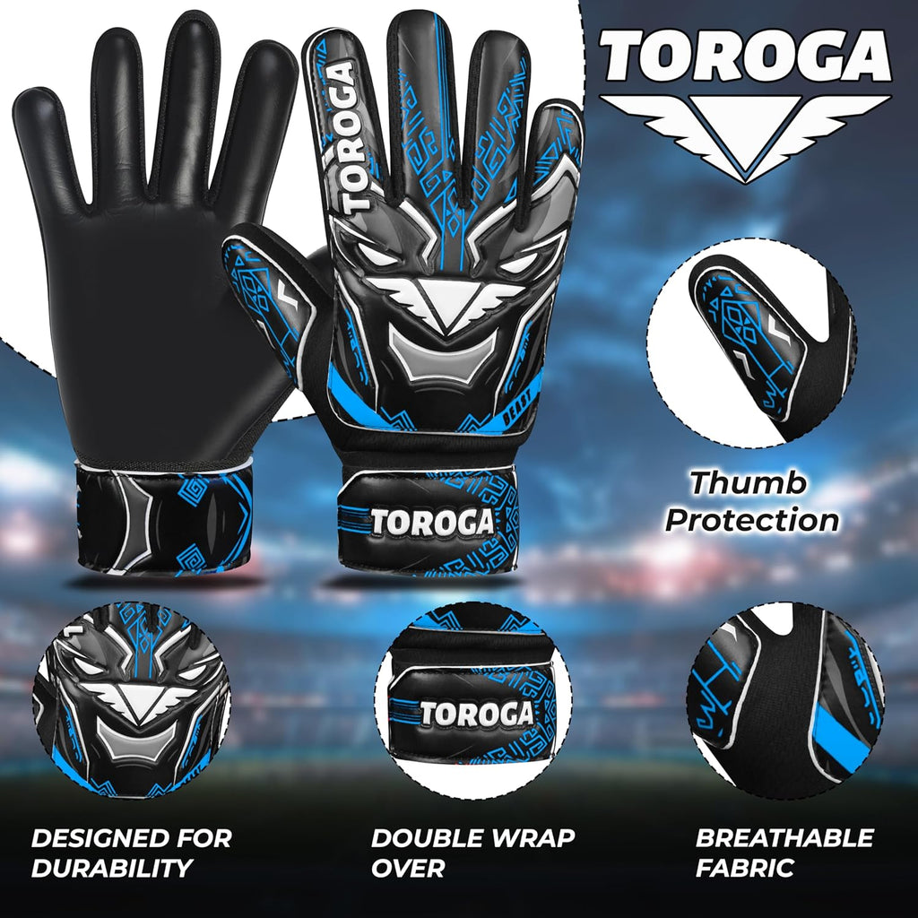 Regine Switzerland Goalkeeper Gloves - Youth Soccer Goalie Gloves with Strong Latex Grip & Double Wrist Support