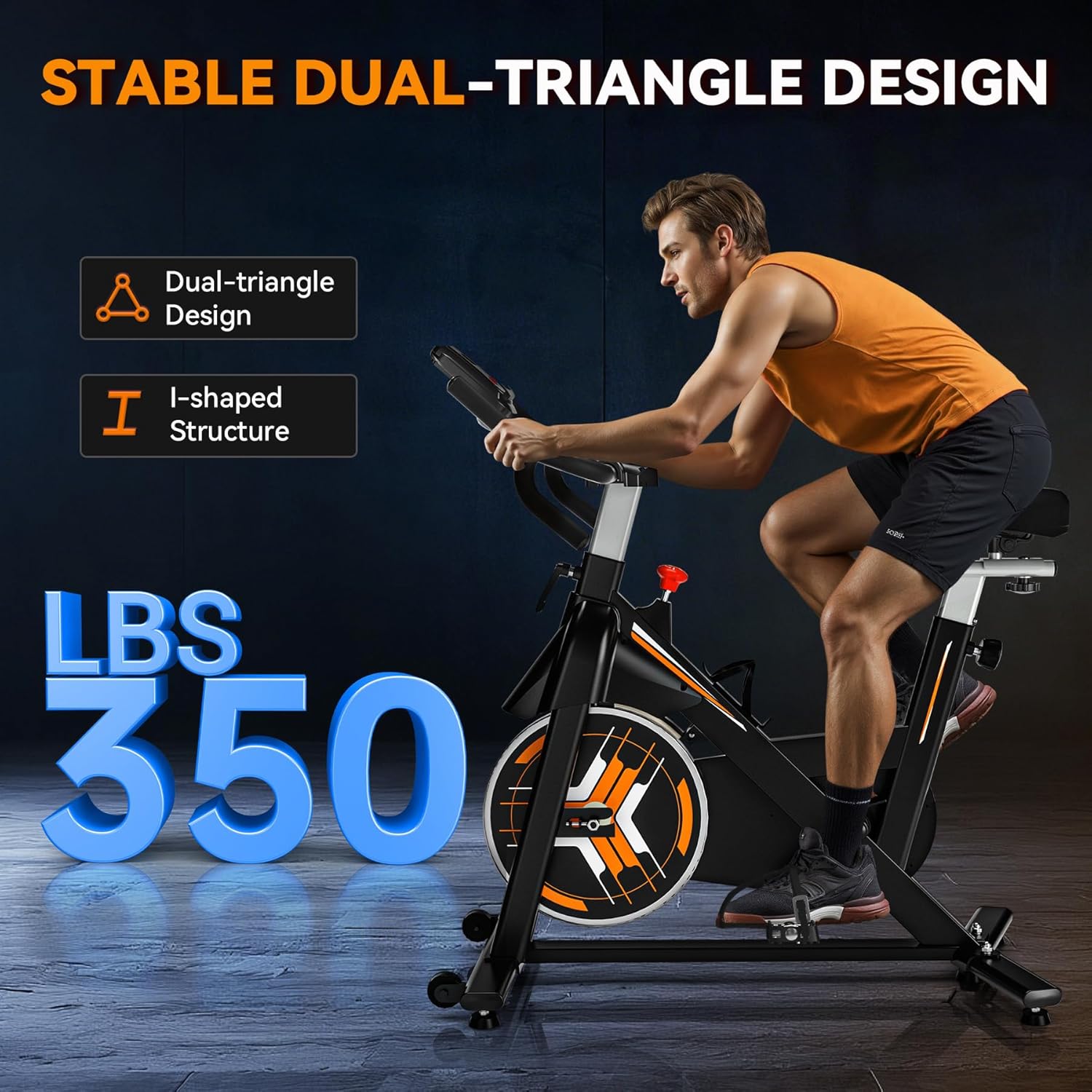 Wenoker Exercise Bike - App Sync Indoor Stationary Bike with Adjustable Seat & Multi-Grip Handlebars | Ideal for Weight Loss