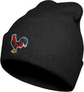 Rooster Embroidered Beanie Hats for Men Women, Chicken Winter Funny Knit Hat, Stuff Accessories Gifts for Animal Lover