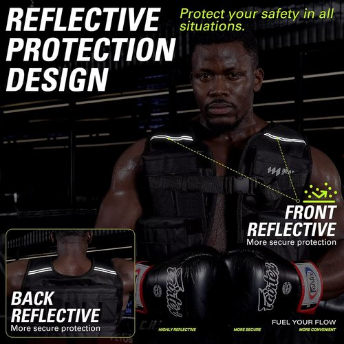 BeatBoost Weighted Vest Men 1-20 lb Weight Vest Adjustable Weights with 2 lb Ankle Weights for Walking Strength Training Running Workout