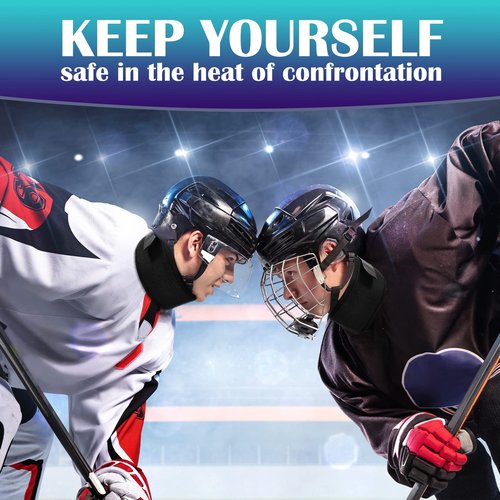 Taiyin 2 Pcs Winter Hockey Neck Guard Sports Cut Resistant Neck Guard Collar Protector for Youth Adult Paintball Ice Hockey Protective Gear, Black