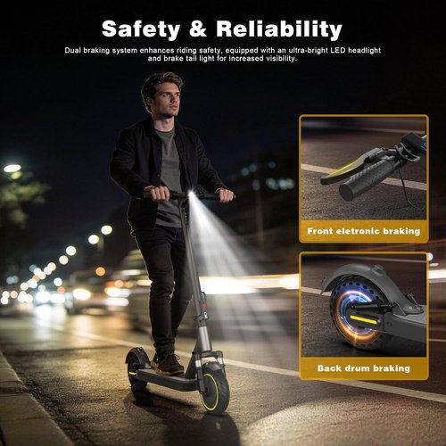 NAVIC Electric Scooter for Adults - Top Speed 22 MPH | 28-Mile Range | Dual Suspension & APP Control