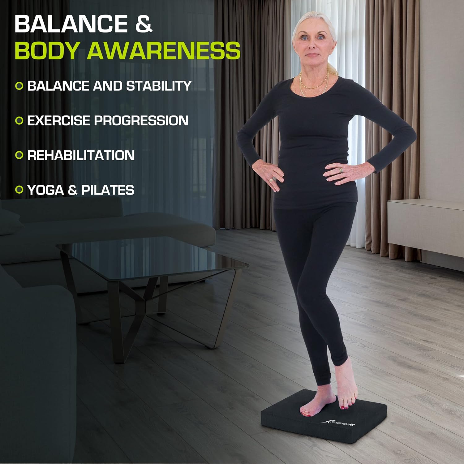 ProsourceFit Balance Pad - Non-Slip Foam Mat for Fitness, Yoga & Stability Training | Ideal for Therapy