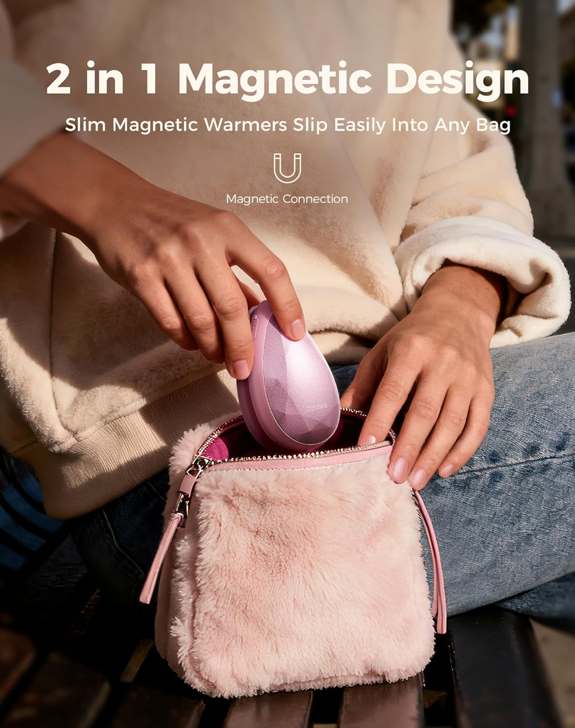 OCOOPA Rechargeable Hand Warmers - Stylish Diamond-Shape Electric Pocket Heaters | 2 Pack for Hiking & Camping