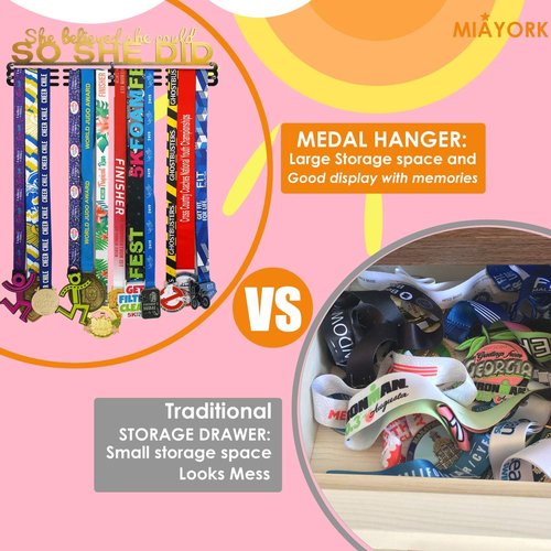 Medal Hanger Display Upgrade-Medal Holder Wall Mount Easy to Install Race Runner for Your Medals