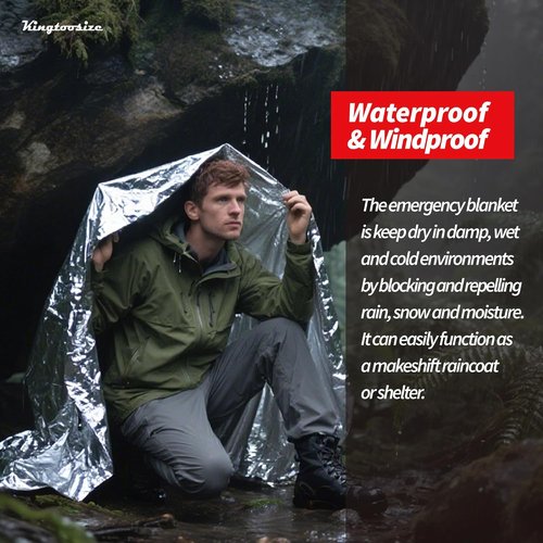 Emergency Thermal Blanket - Mylar Space Survival Kit | 4-Pack for Ultimate Protection