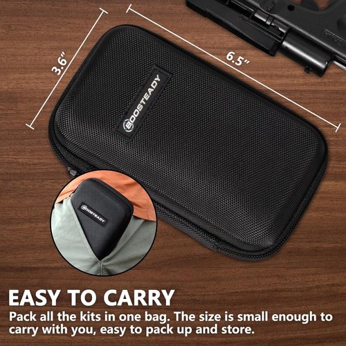 BOOSTEADY Universal Handgun Cleaning Kit - Complete Set for .22, .357, .38, 9mm & .45 Caliber Pistols