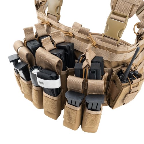 TACNEX Chest Rig with Removable Mag Pouches Customizable MOLLE Panel Modular Gear Carrier Harness (Brown)