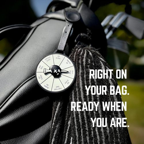 Swing Lube | Fun Golf Drinking Game | On-Course Golf Spinner | Golf Bag Tag