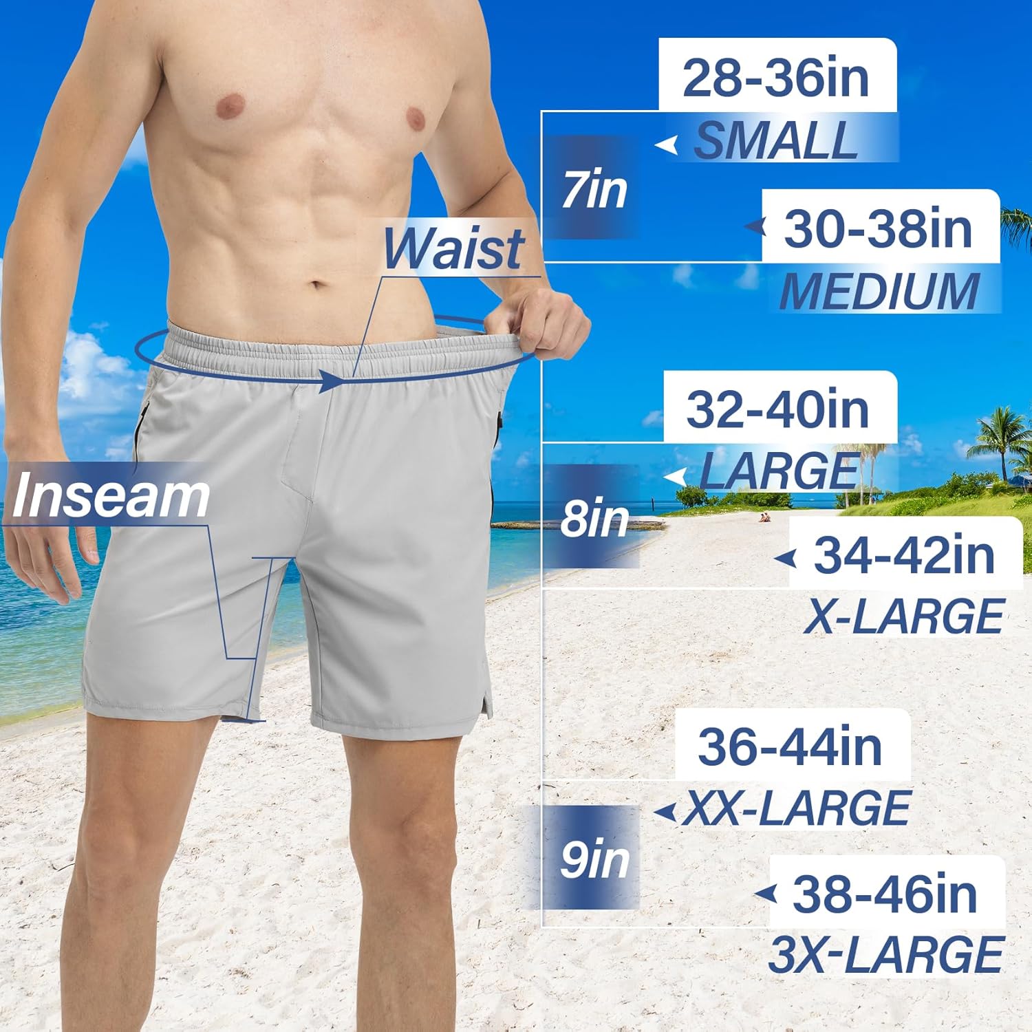 Skiennix Men's Athletic Running Shorts - Quick Dry Gym Workout Shorts with Zipper Pockets | 3 Pack
